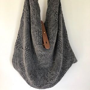 100% cotton tweed crossbody handbag